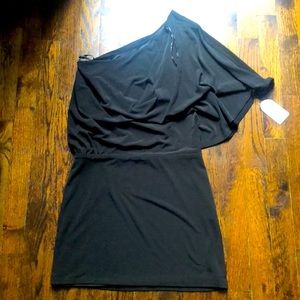 NWT Jessica Simpson one shoulder mini black XS